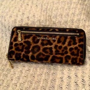Authentic! MK leather animal print wallet